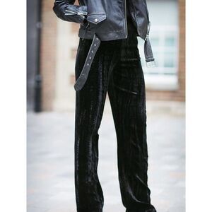 NWOT & Other Stories x‎ Rodarte Crushed Velvet Black Trousers